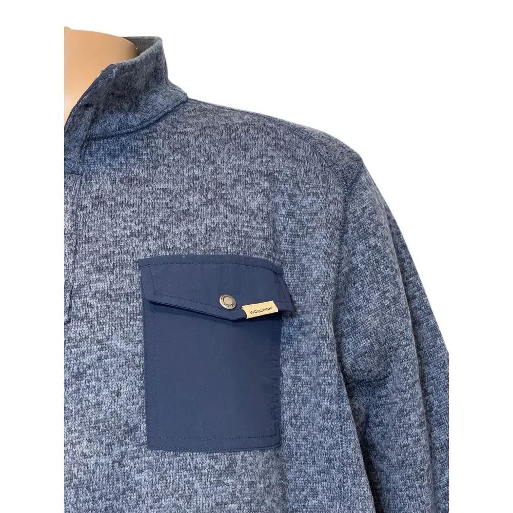 Woolrich Men's Size EXTRA LARGE Snap Button Long Sleeve Pocket Sweater‎ Pullover